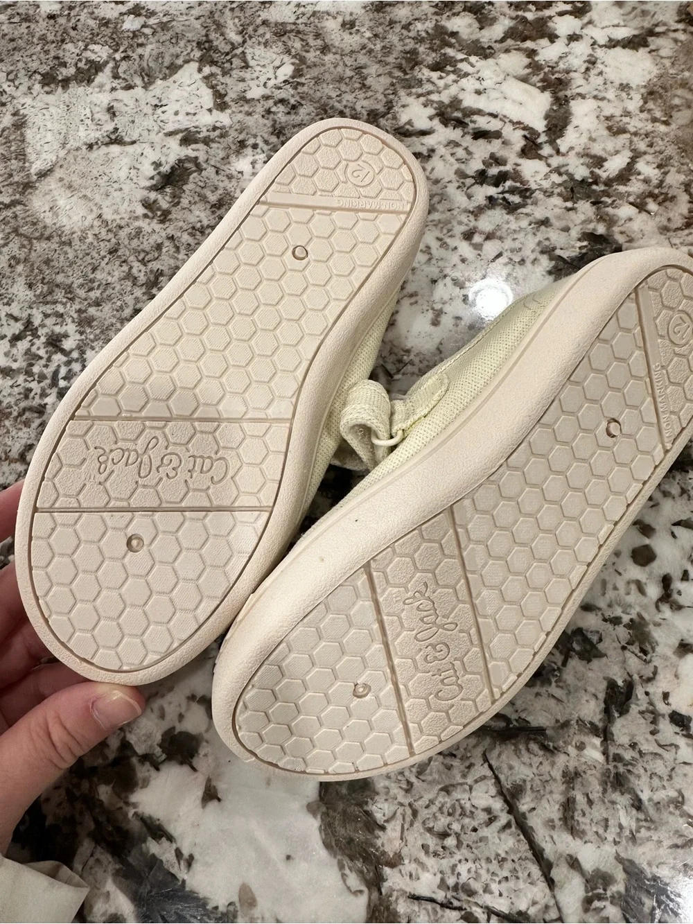 Cat & Jack Cream Canvas Mary Jane Kids Shoes size 12